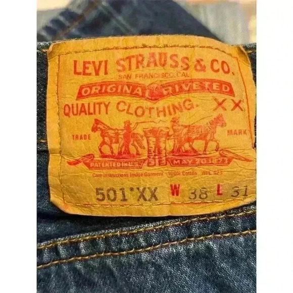 Vintage Levi's 501XX Men's Straight Jeans W38 L31 Blue Denim - Picture 3 of 7